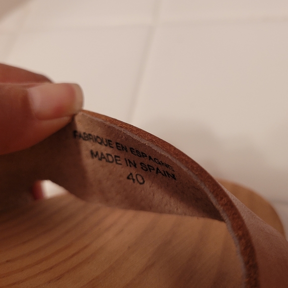 Free People leather strapped wedged sandals size 40 - Picture 7 of 12